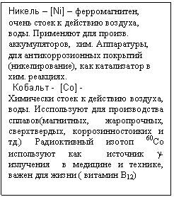 :   [Ni]  ,     , .   . , . ,    (),    . .
  - [Co] - 
    , .    (, , ,   .)   60Co    g-    ,    (  12)

