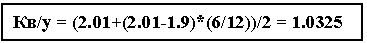 : / = (2.01+(2.01-1.9)*(6/12))/2 = 1.0325